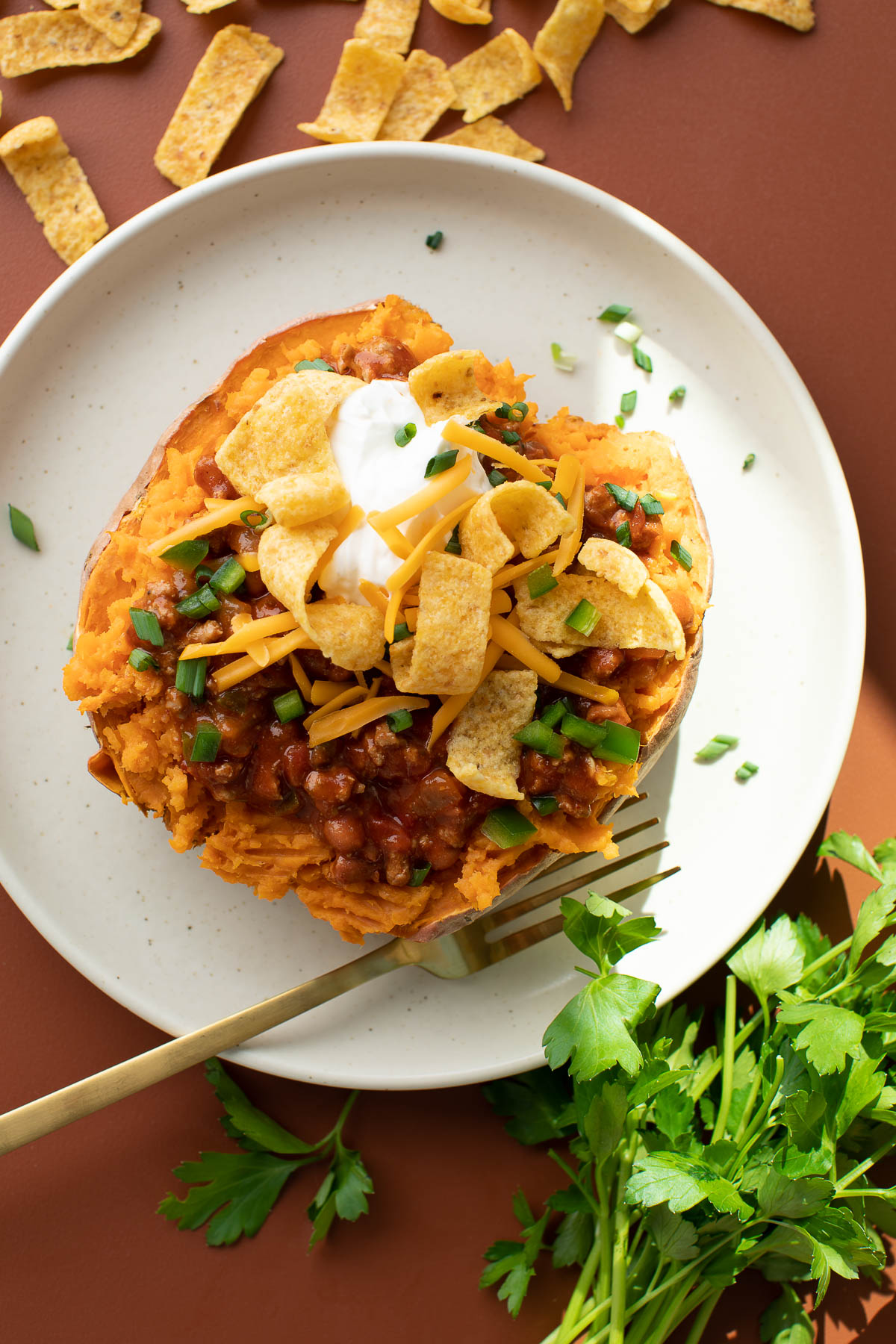 Vegan to T-Rex: Customize Your Chili Stuffed Sweet Potatoes